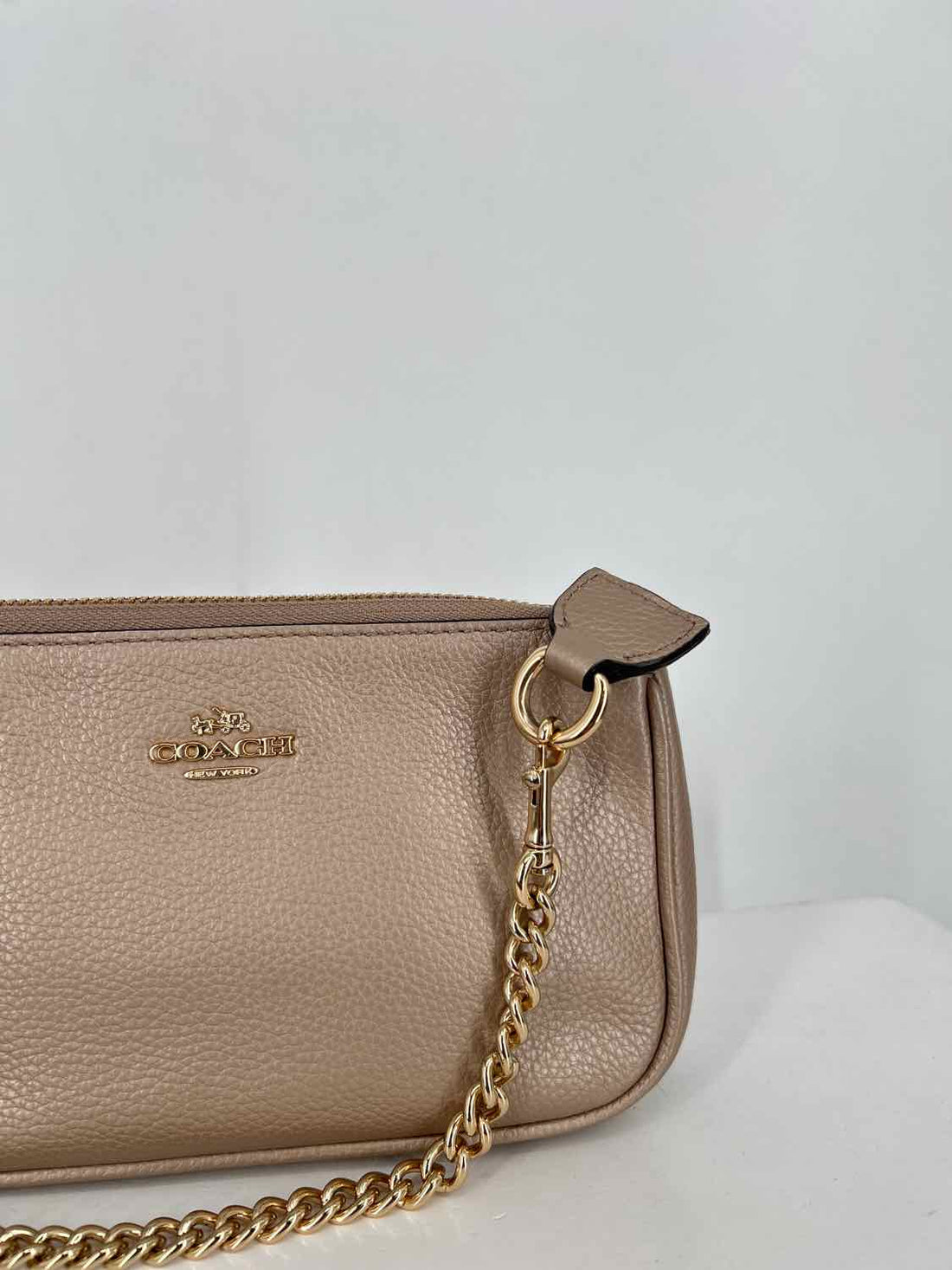 Coach Rose Gold Pebbled Leather Shoulder