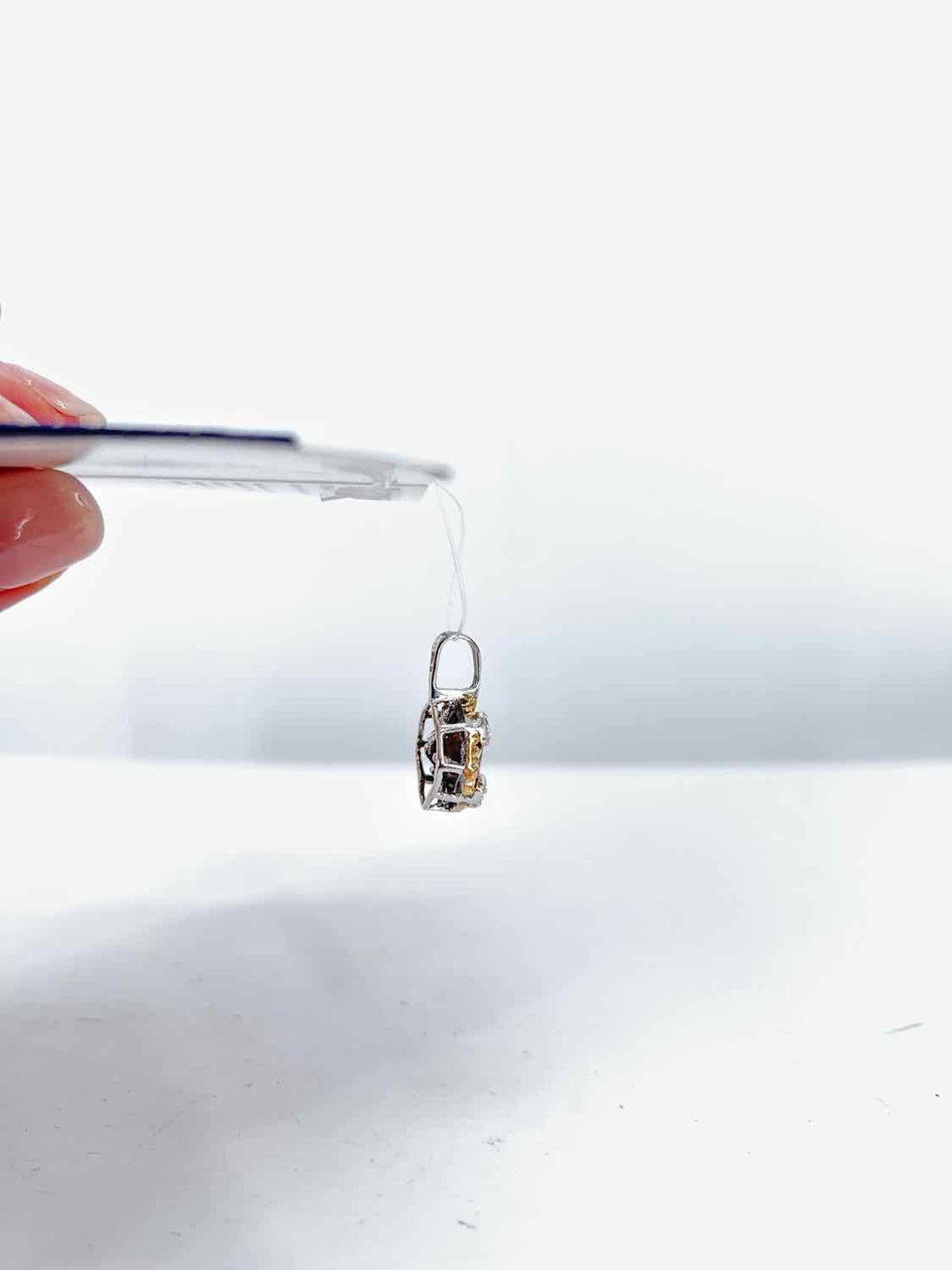 Gems TV 925 Smokey Quartz & white Topaz Silver Pendant
