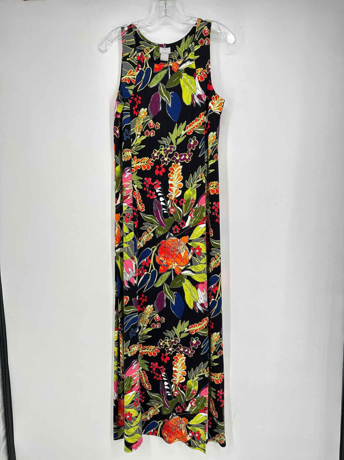 Chicos Size 1 (8) Black Print Dress