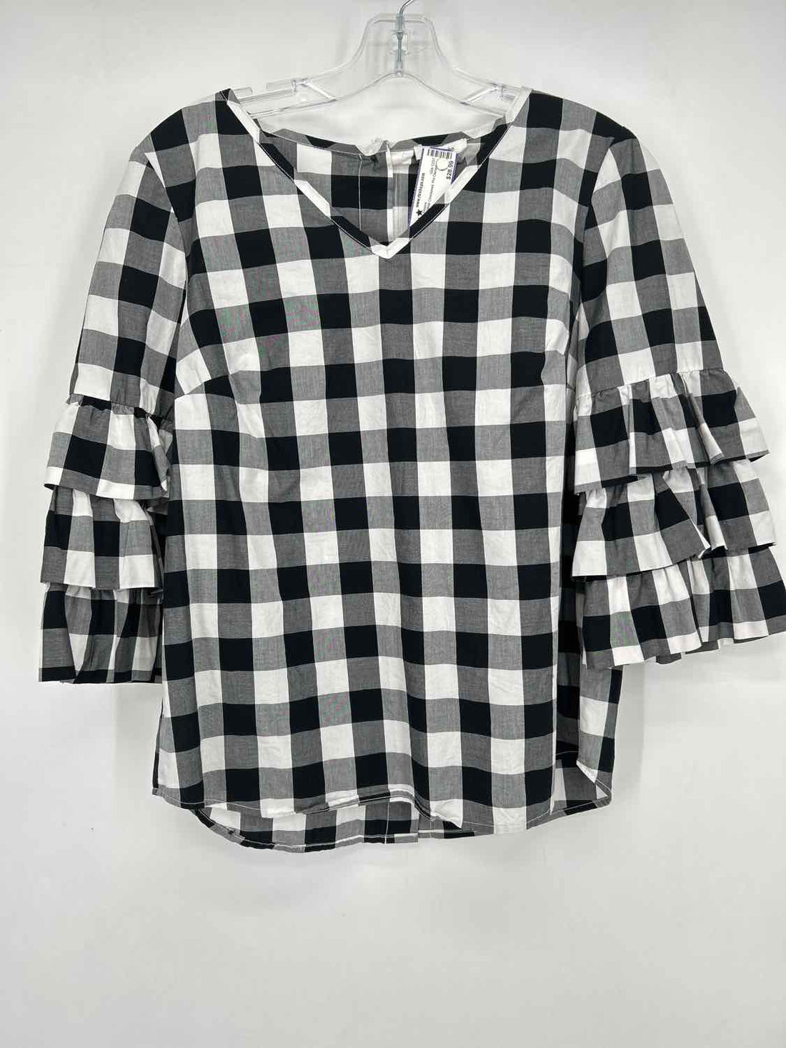 Tyler Boe Size XS Black & White Checkered Long Sleeve
