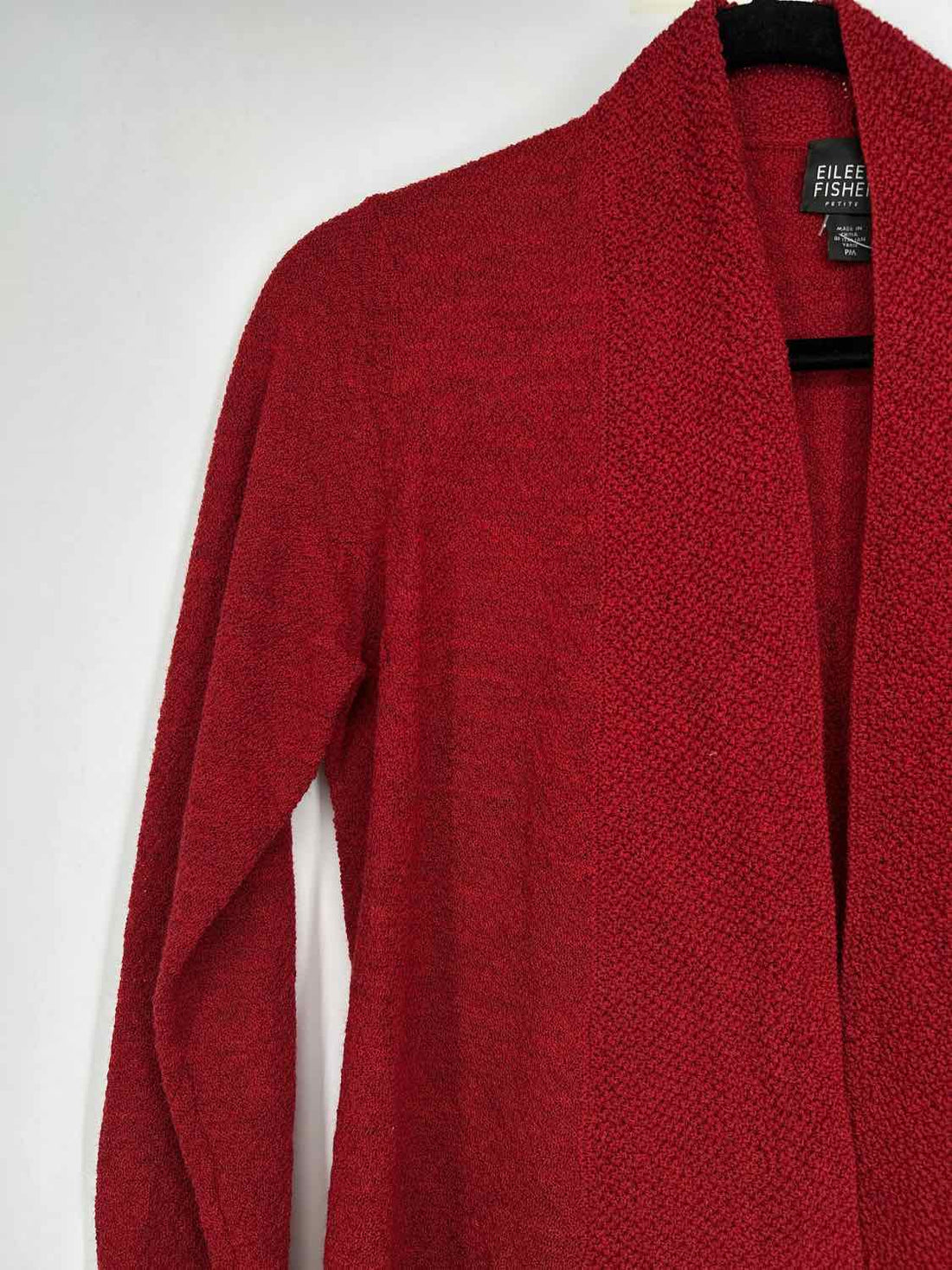 Eileen Fisher Size MP Red Italian Yarn Cardigan