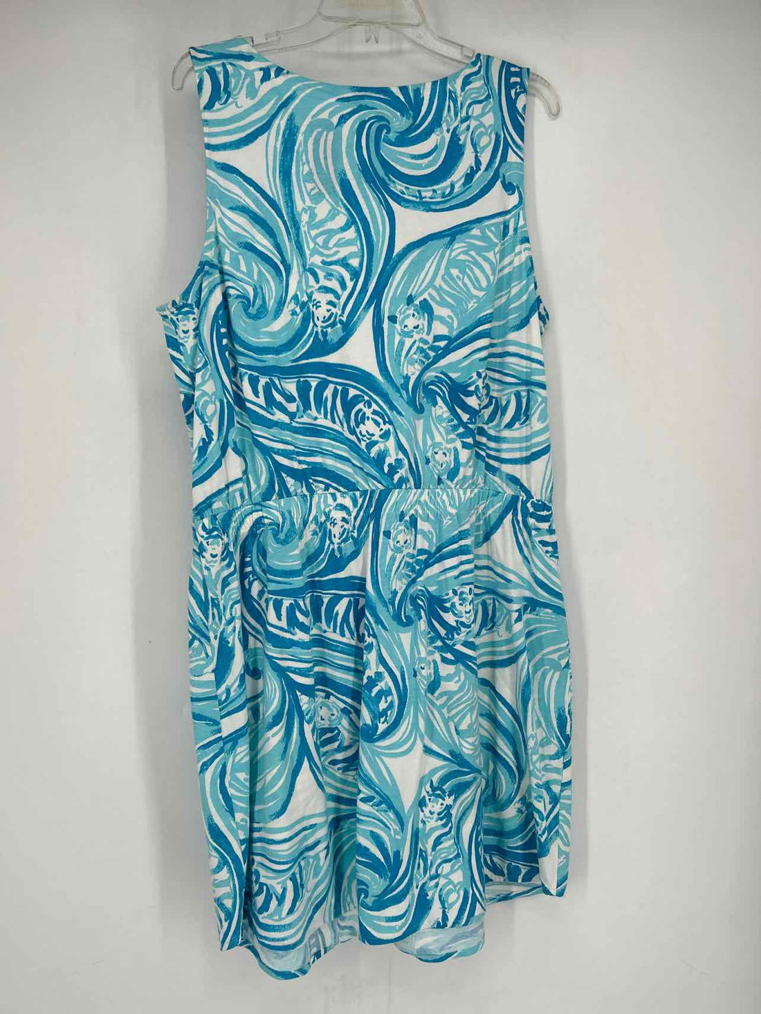 Lilly Pulitzer Size XL White & Blue Print Dress