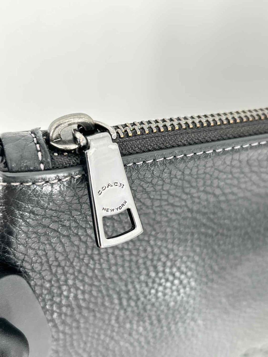 Coach Black Pebbled Leather Pouch