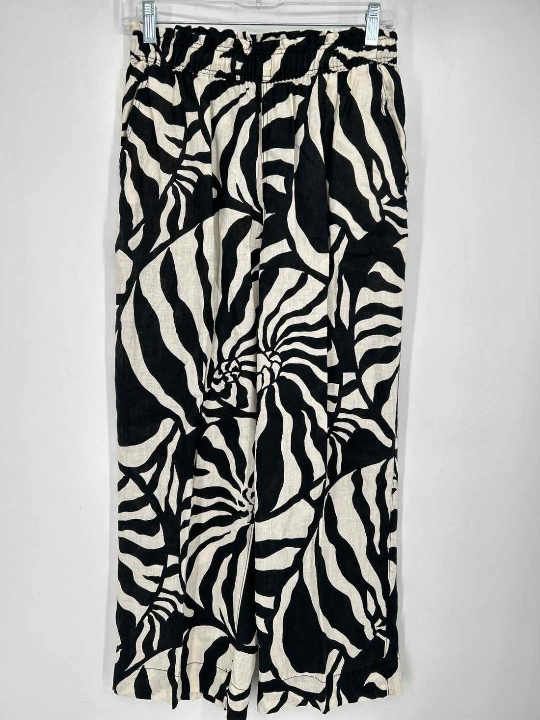 H&M Size S Black & White Linen 100% Pants