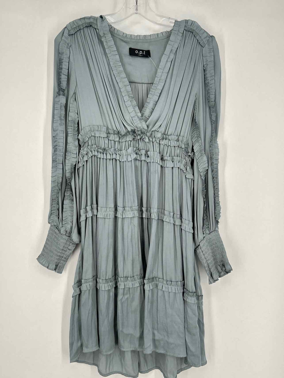 OPT Size XL Light Teal Long Sleeve Dress