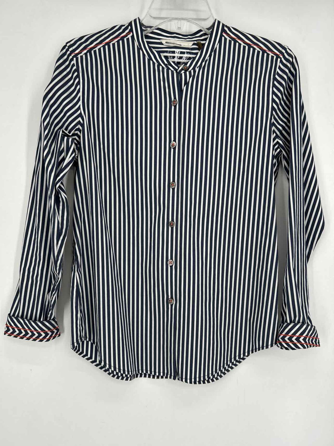Tommy Bahama Size S Navy & White Striped Long Sleeve