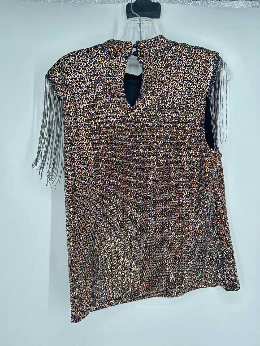 Sterling & Stitch Size L Black Sequined Sleeveless