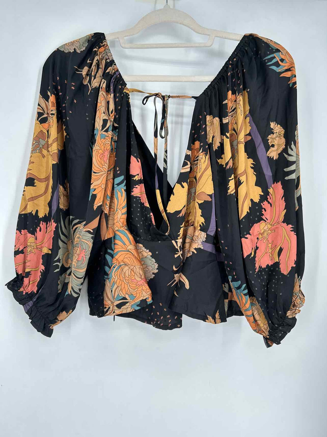 Fore L Black Floral New Boutique Top