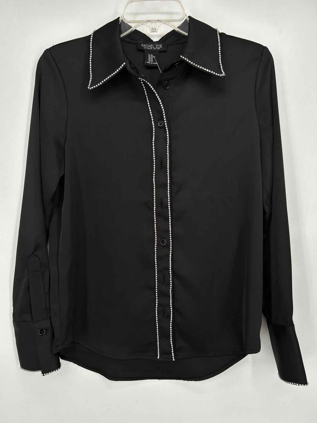 Rachel Zoe XS Black Rhinestone Long Sleeve Holiday