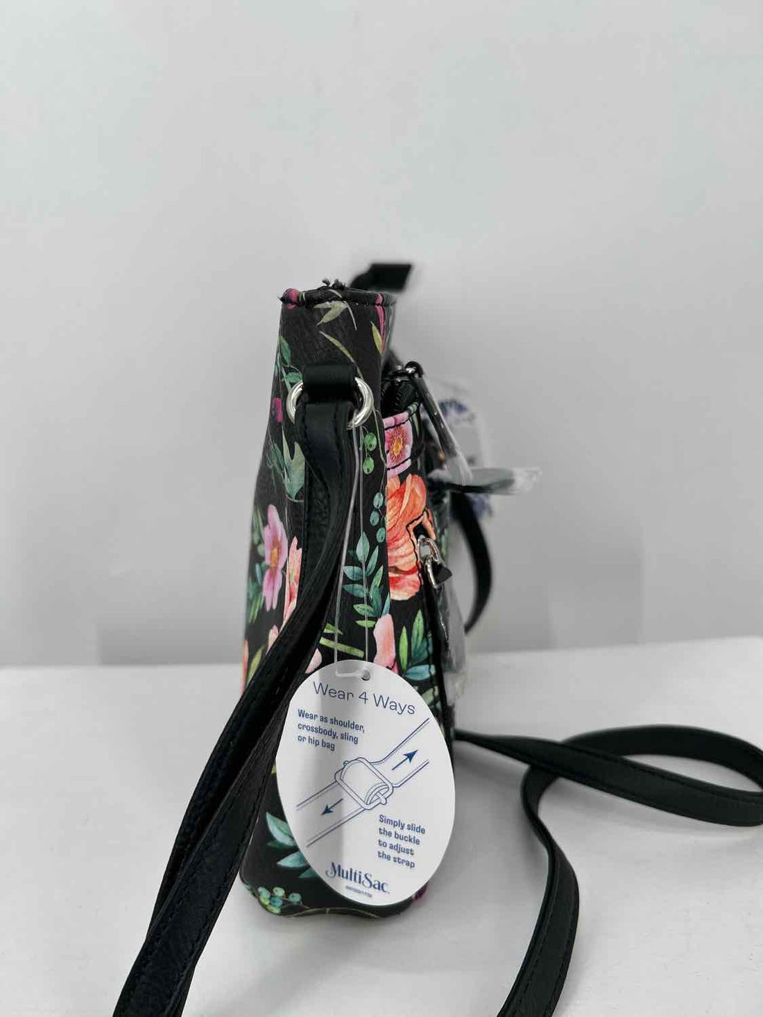 Multi Sac Black Floral NWT Crossbody