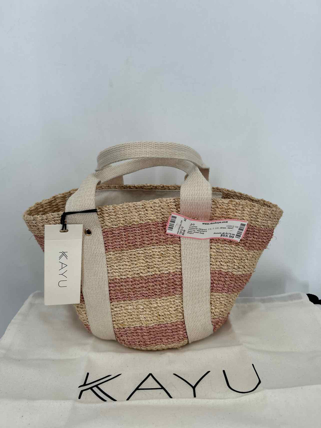 Kayu Natural Striped Straw NWT Purse