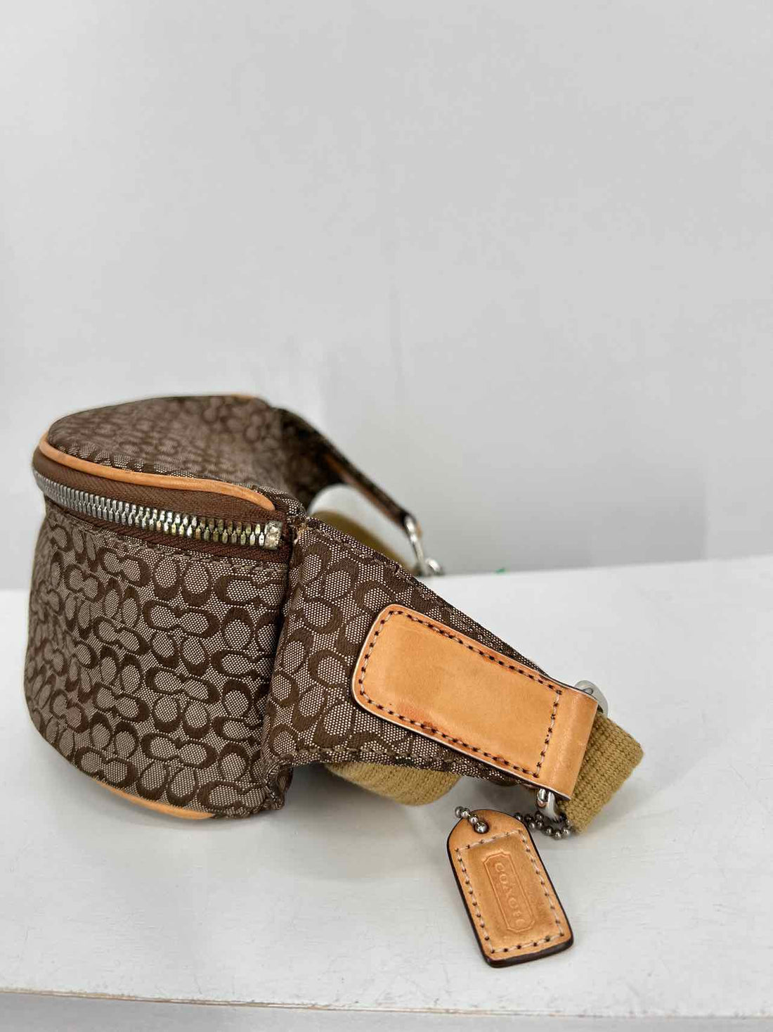 Coach Brown Signature Canvas/Leather Pre Owned Belt Bag