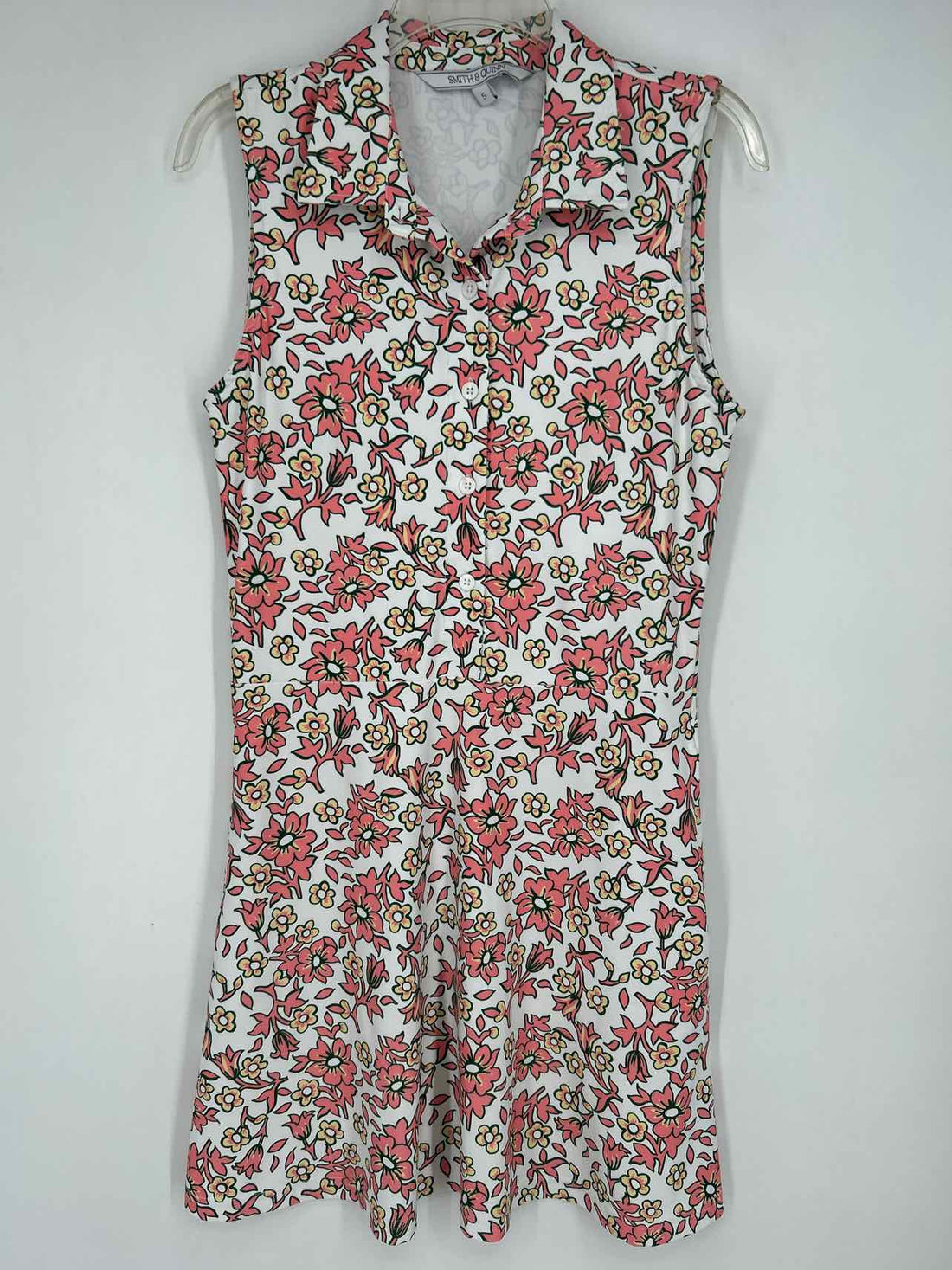 Smith & Quinn Size S White & Pink Floral Sleeveless Dress