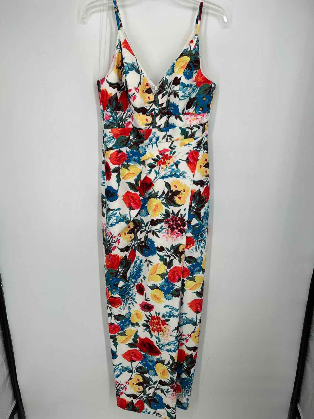 Adrianna Papell Size 6 White Floral Sleeveless Dress