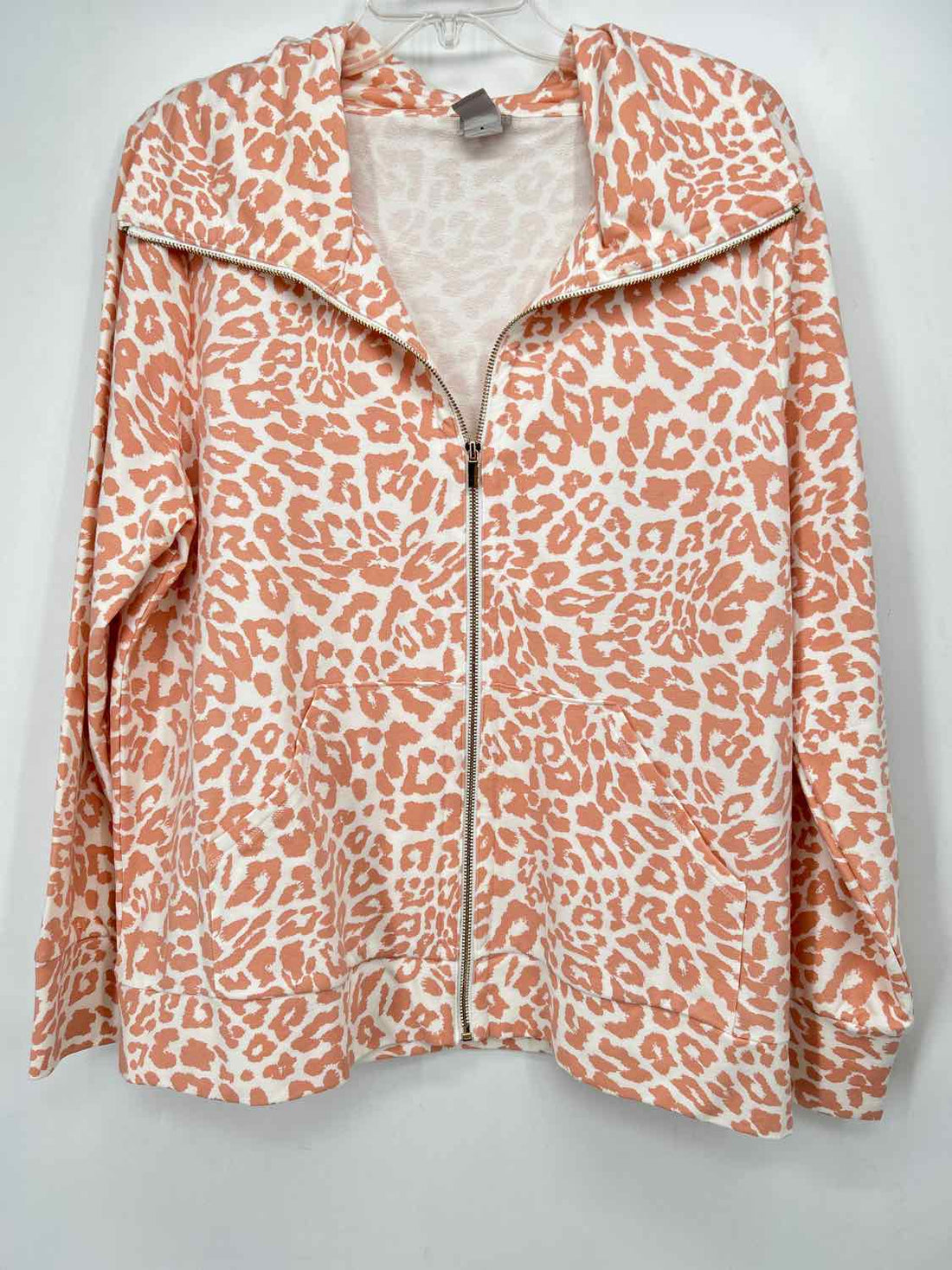 Chicos Size 2(12) White & Coral Sweatshirt