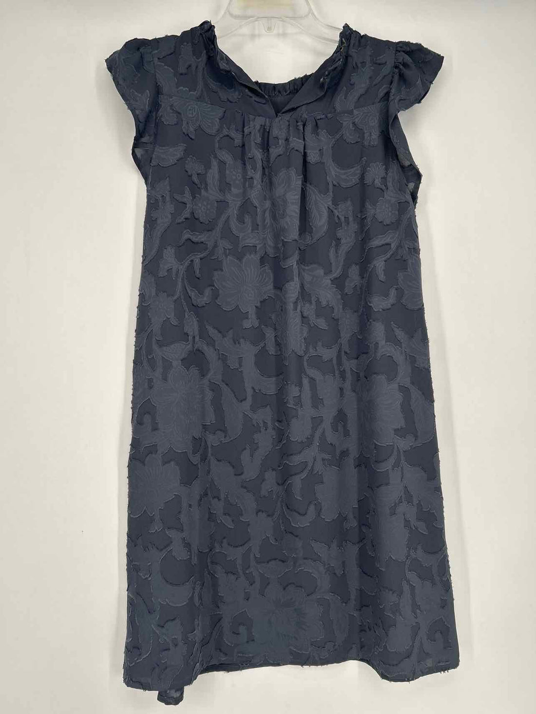 Loft Size S Gray Floral Short Sleeve Dress