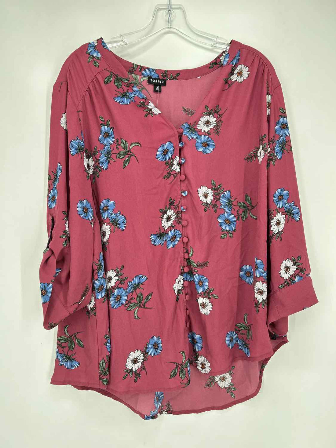 Torrid Size 2 (18/20) Berry Floral Top/Blouse