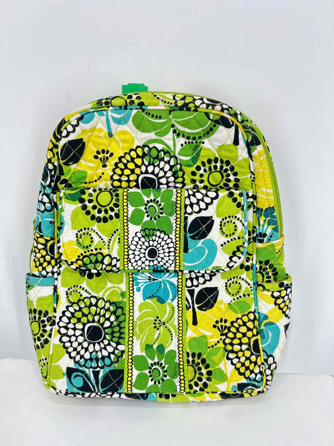 Vera Bradley Green Yellow & Blue Floral Quilted Pre Owned Backpack