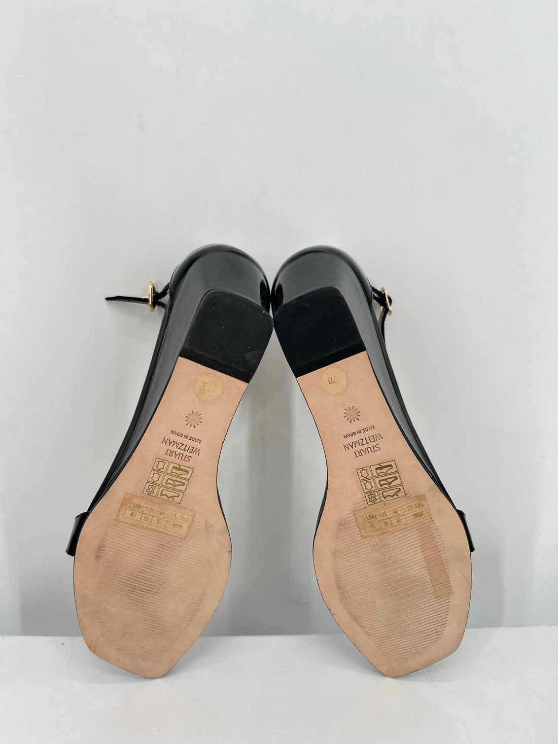 Stuart Weitzman Women Size 7 Black Patent Leather Wedges
