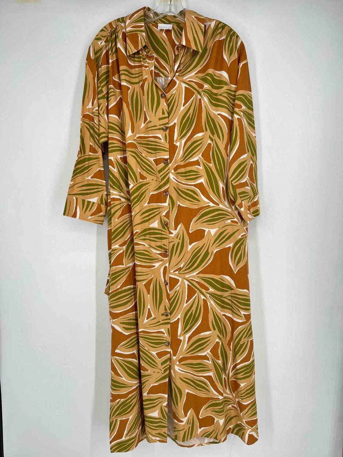 Karlie Size S Beige Print Long Sleeve Maxi