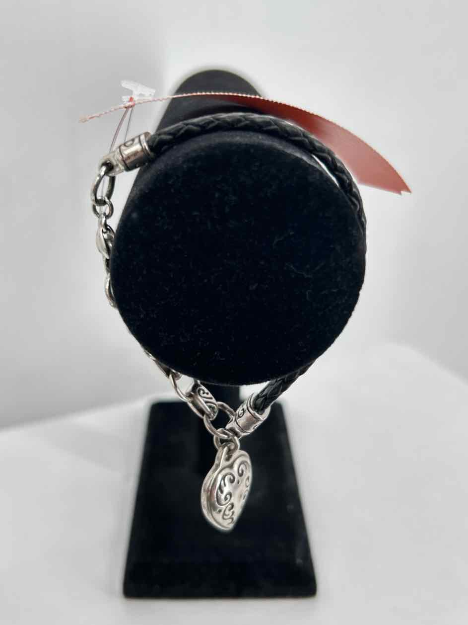 Brighton Leather Silver Black Bracelet