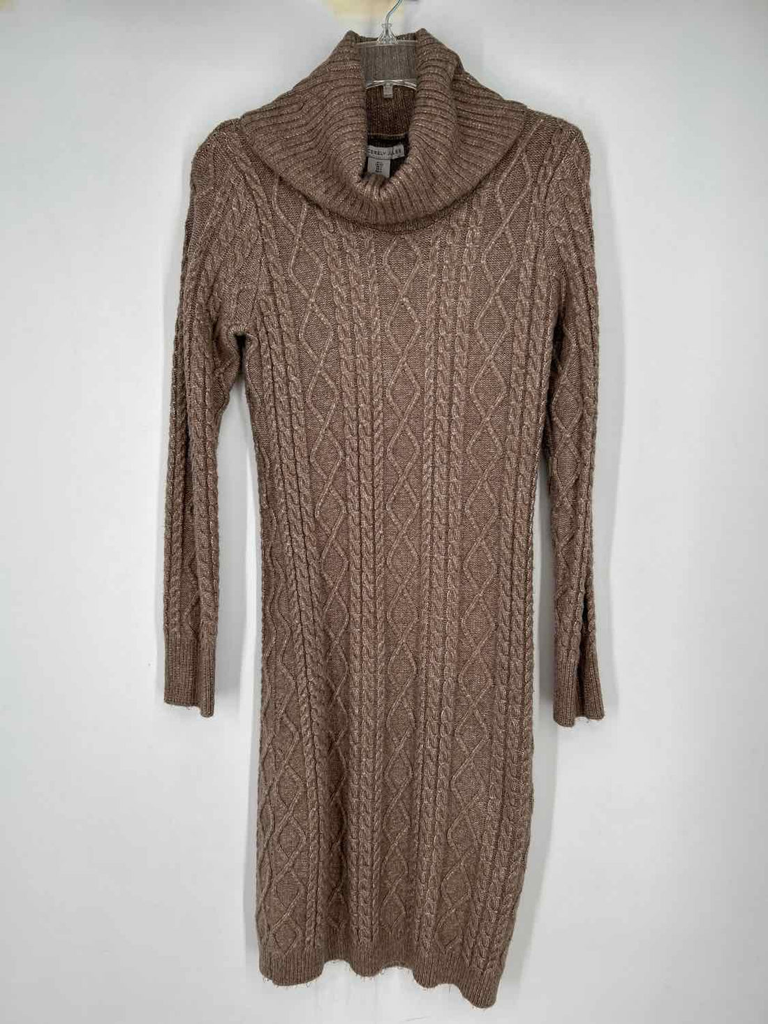 Sincerely Jules Size S Tan Sweater Long Sleeve Dress