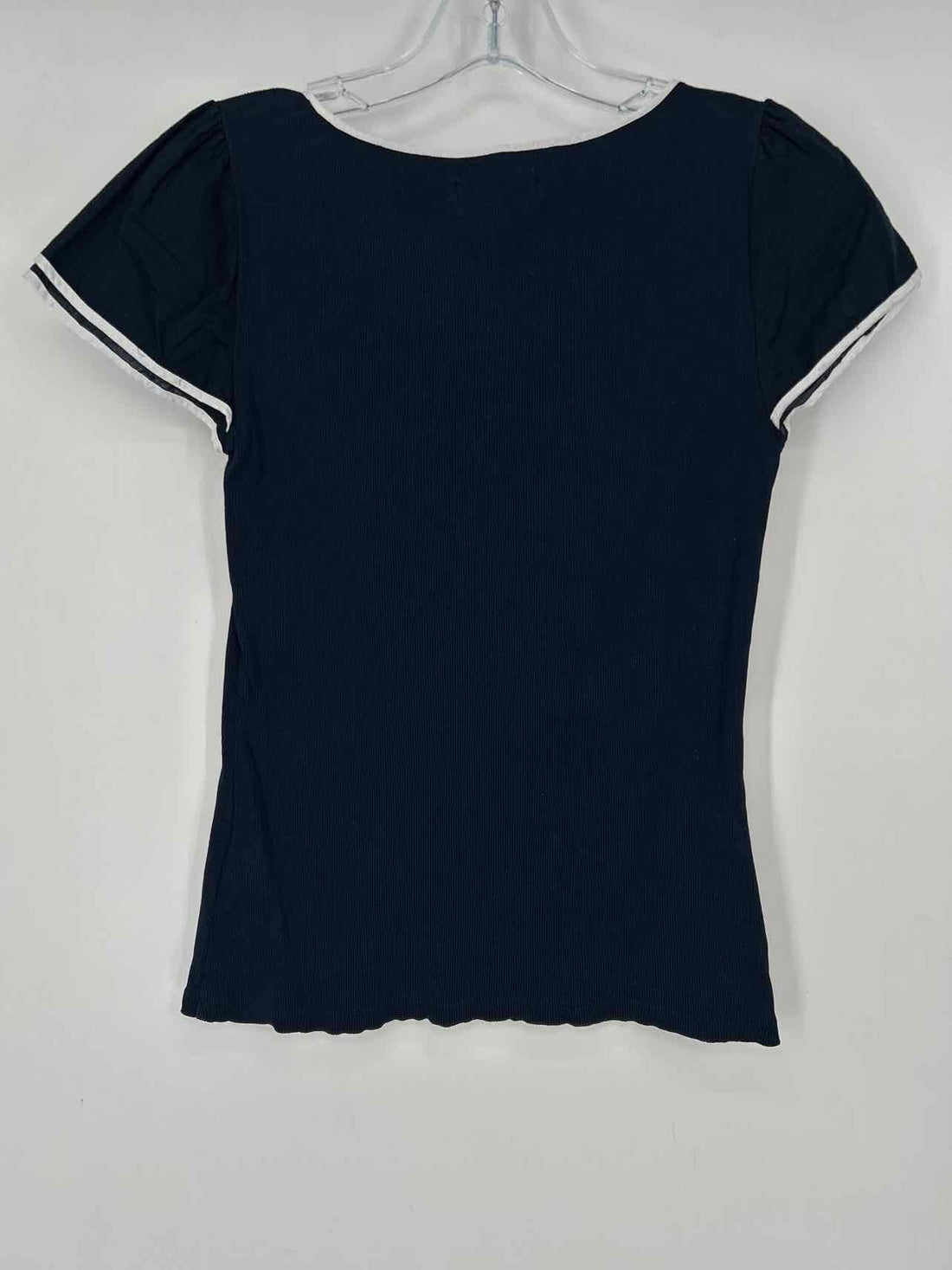 Lauren Ralph Lauren Size M Navy & White Short Sleeve