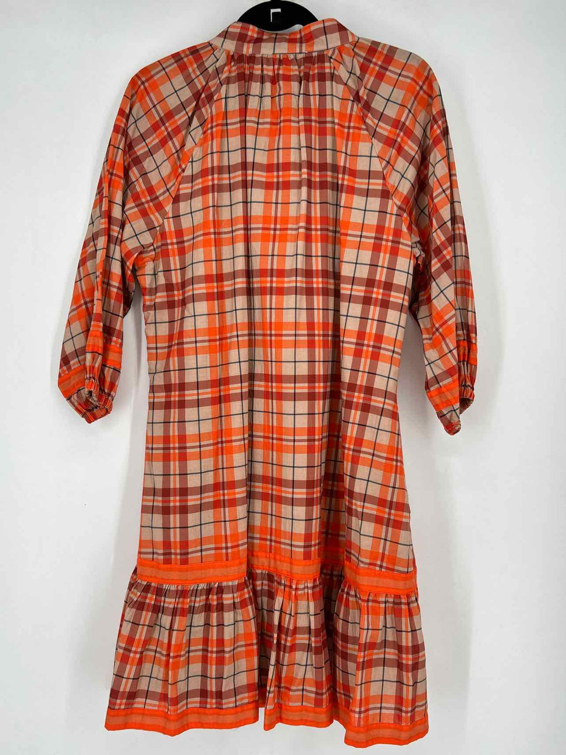 Isla Payal L Tan & Orange Plaid New Boutique Dress
