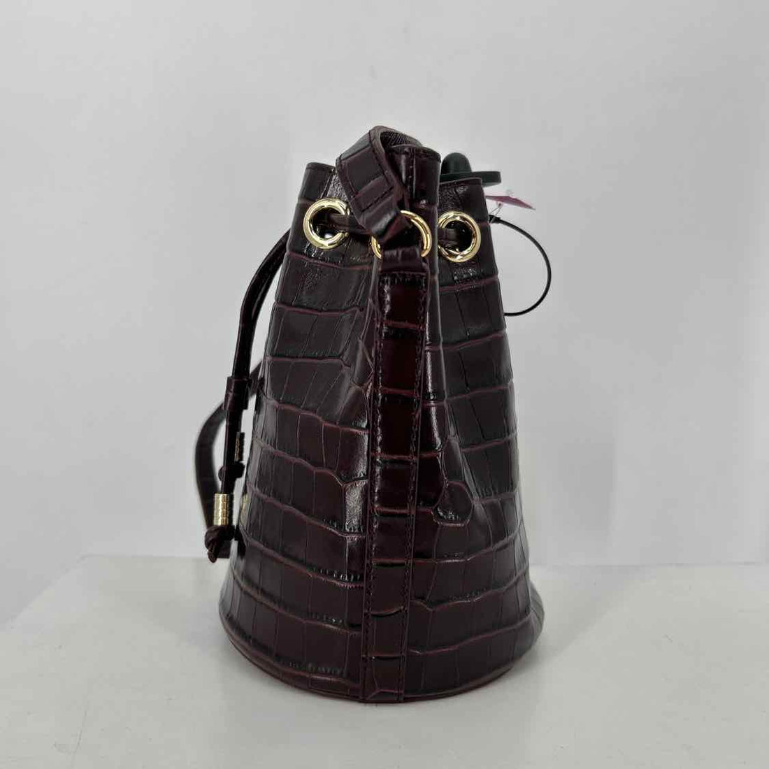 Talbots Dark Burgandy Croc Embossed Leather Pre Owned Crossbody