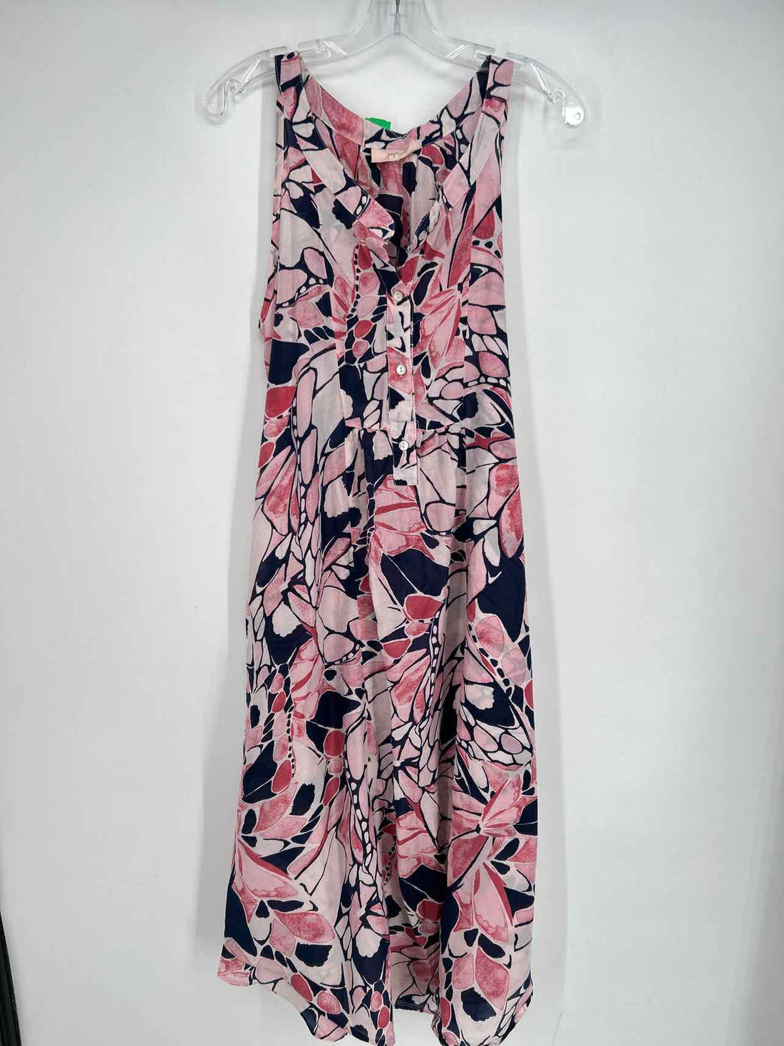 Papinelle Size M Pink & Navy Cotton/Silk Dress