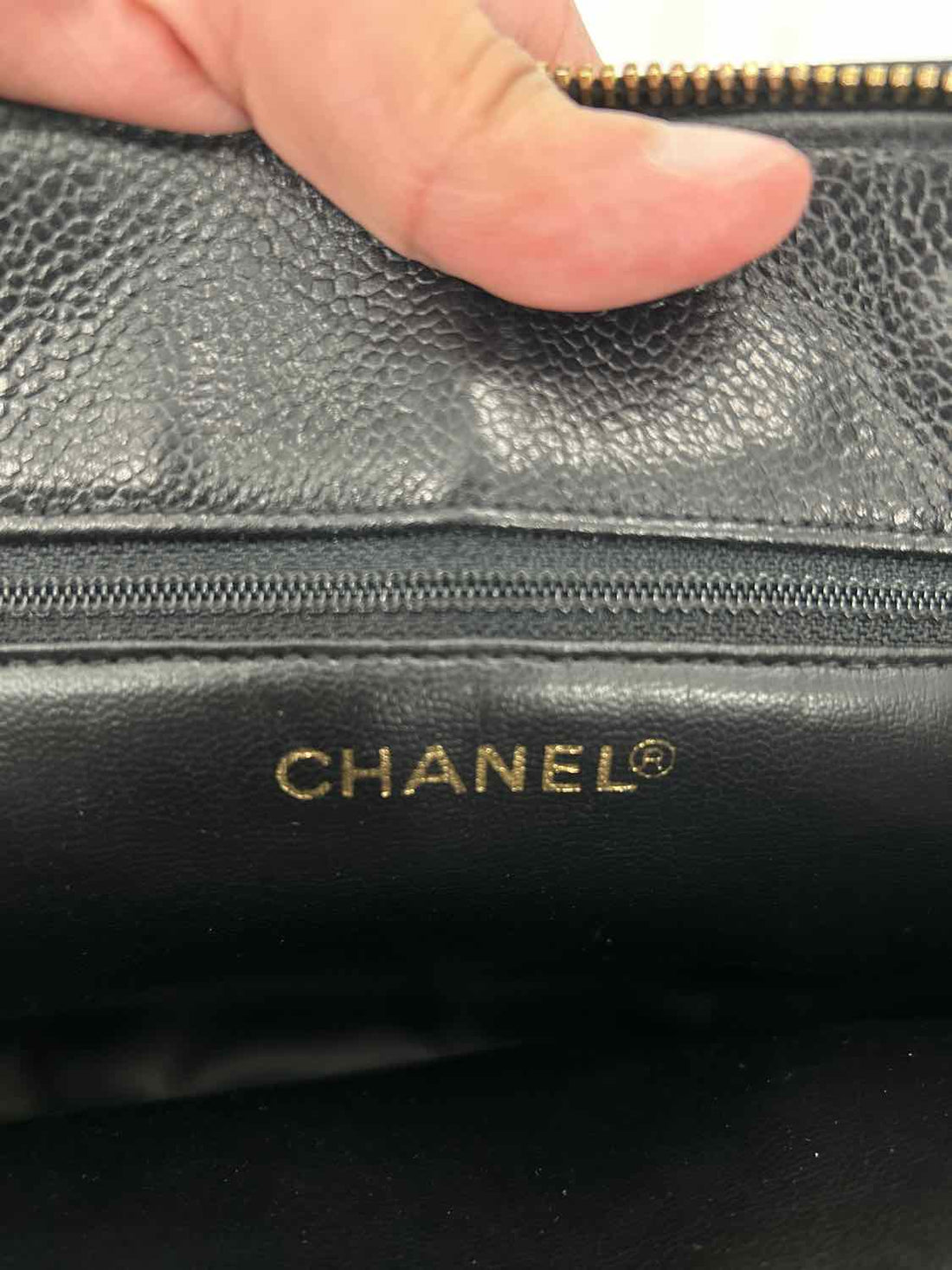 Chanel Cocoball V-Stitch Matelasse Black Caviar Leather Tote Bag