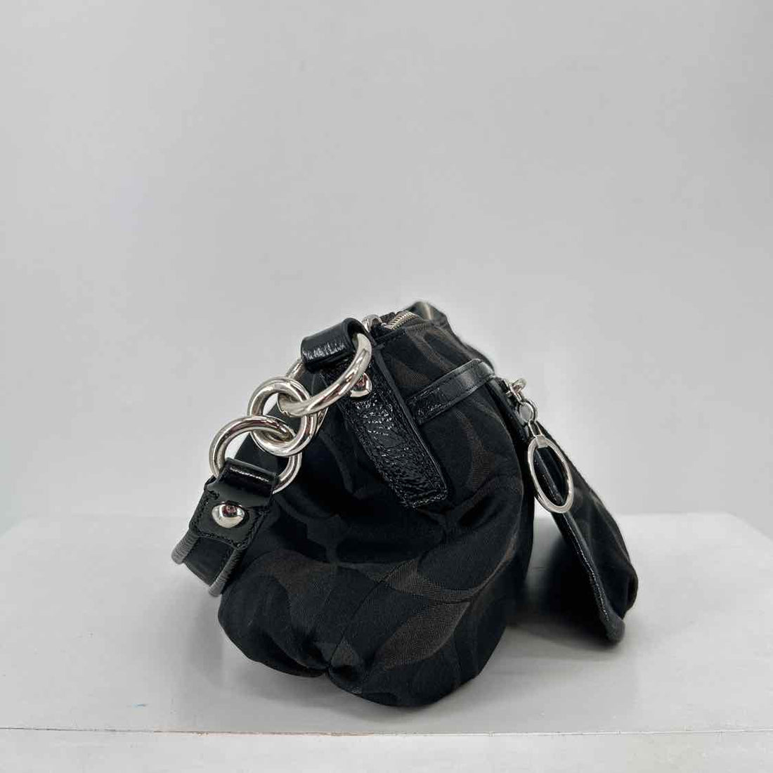 Coach Black Signature Canvas/Leather Vintage Shoulder