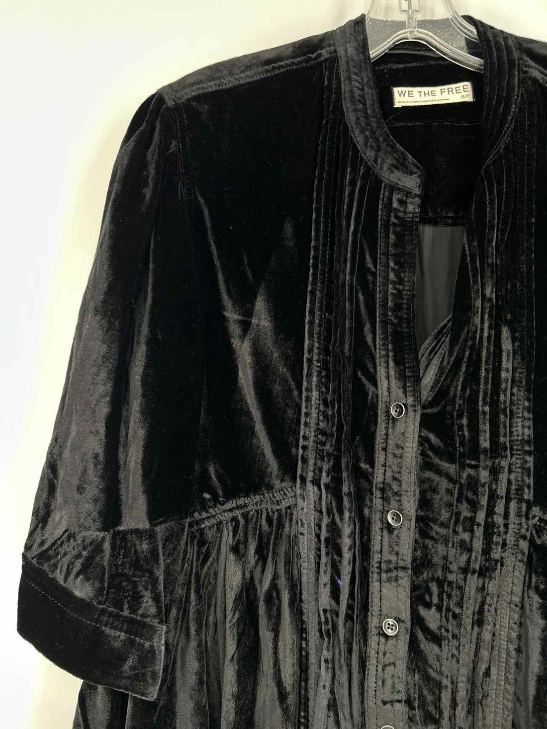 We The Free Size S Black Velvet Long Sleeve
