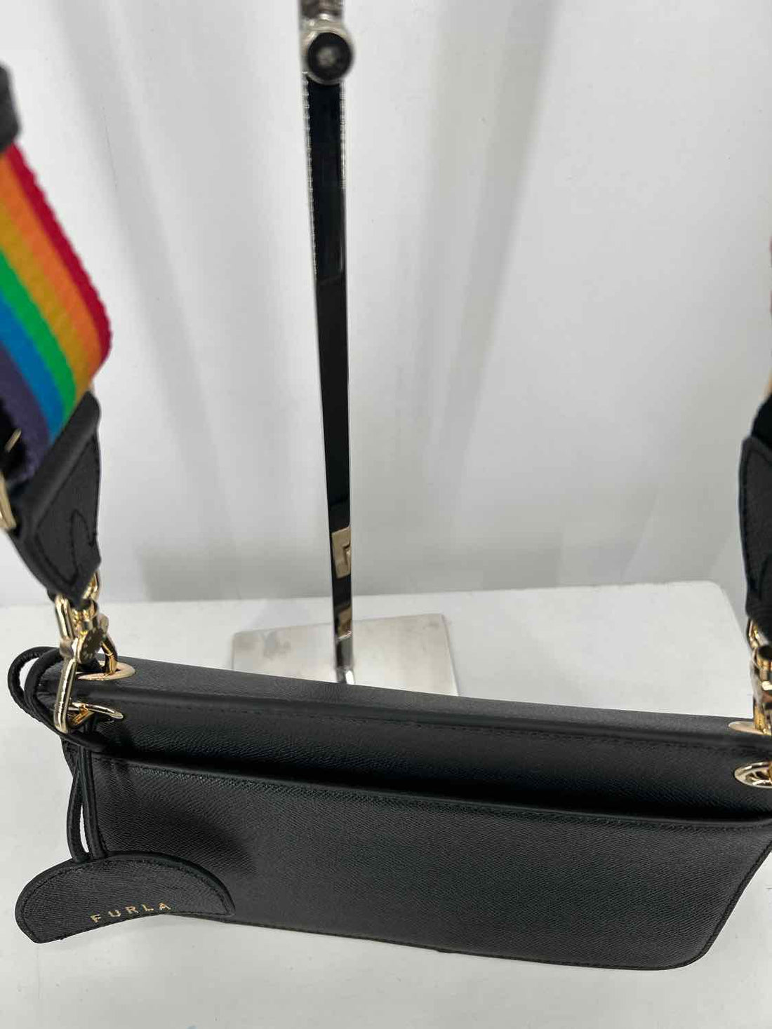 Furla Black Pebbled Leather Crossbody