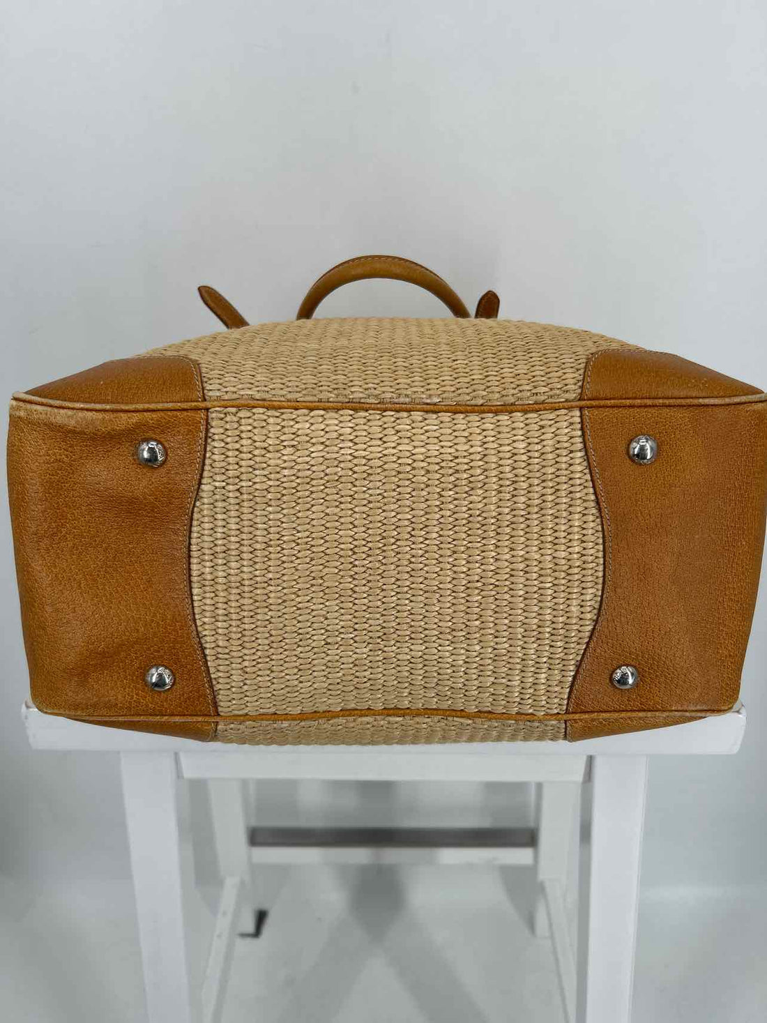 Prada Raffia Leather & Straw Pre Owned LUXURY