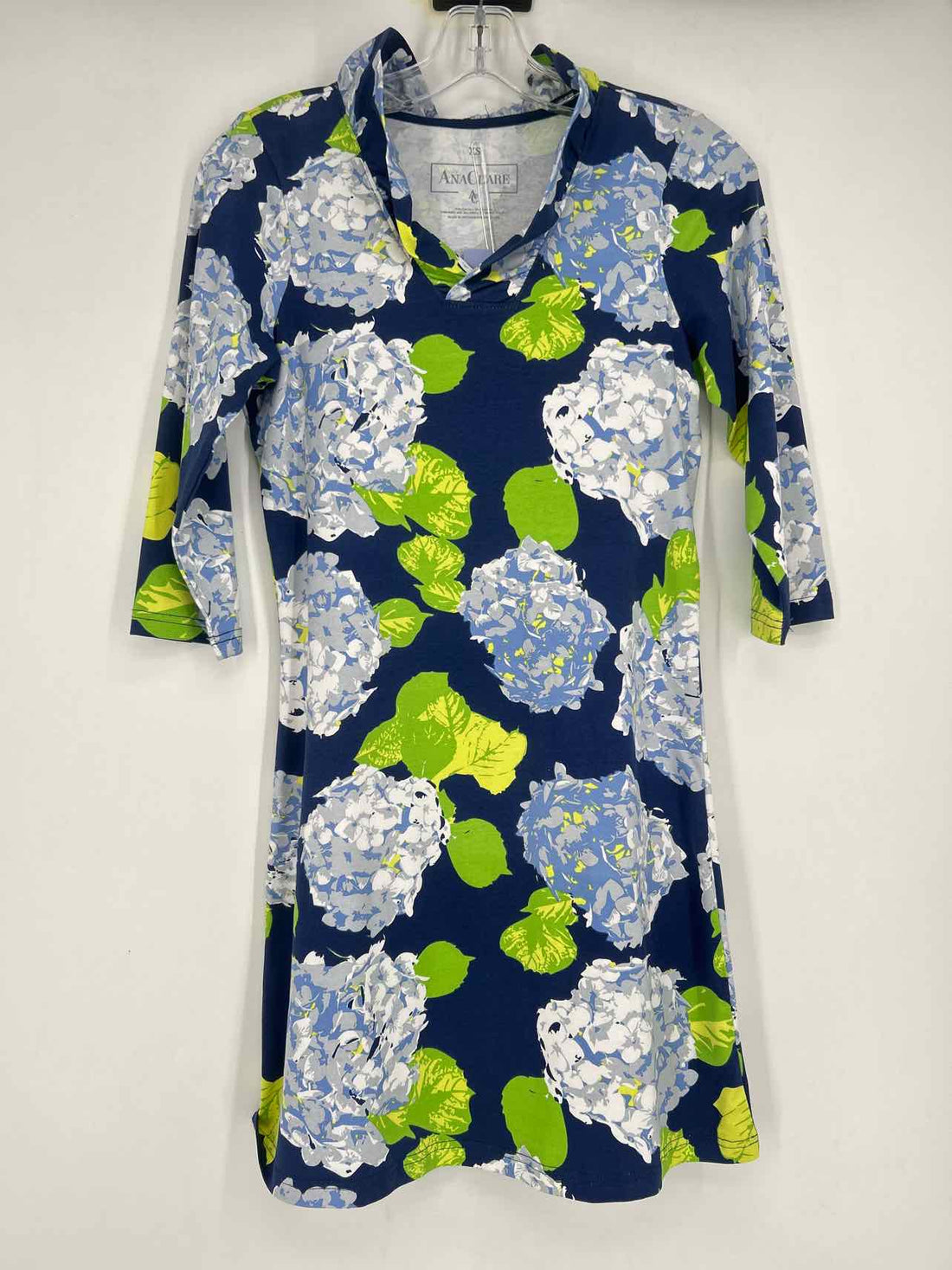 Ana Clare Size XS Navy Print NWT Dress