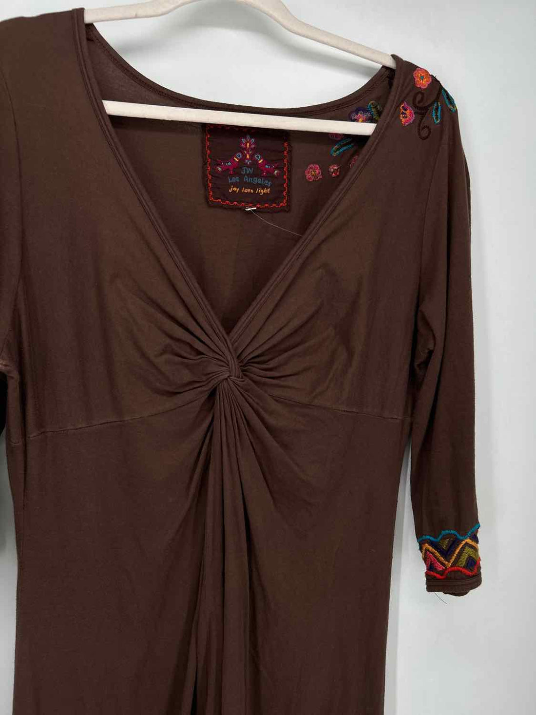 Johnny Was Size L Brown w Embroidery Dress