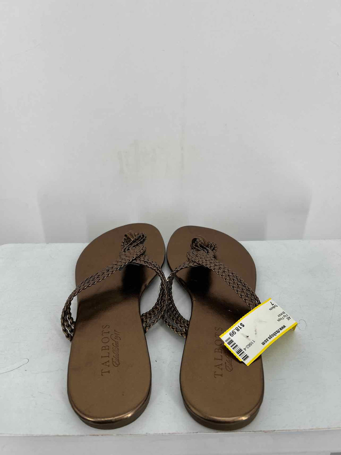 Talbots Women Size 7 Bronze Flip Flops