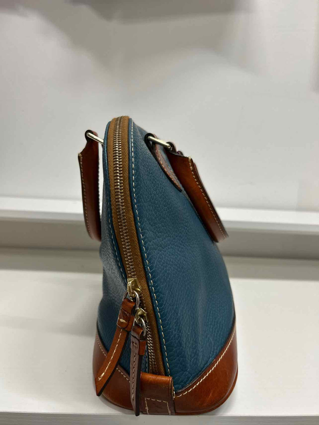 Dooney & Bourke Dark Teal Pebble Grain Domed Tote