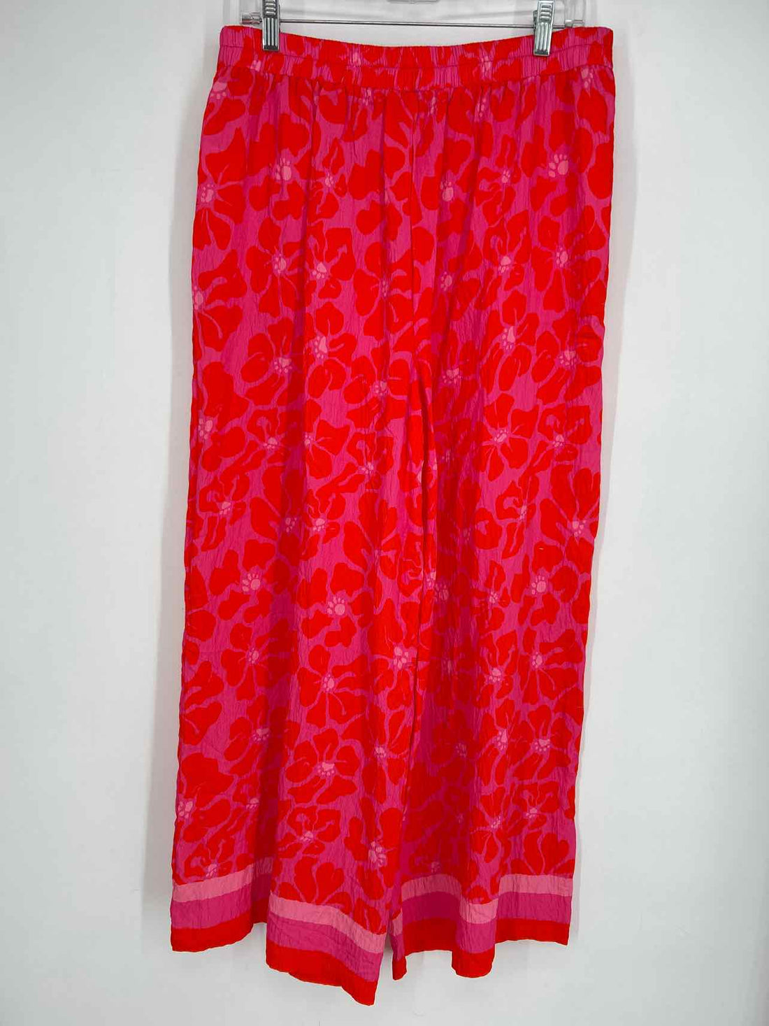 Mary Square Size L Dark Pink & Red Print NWT Pants