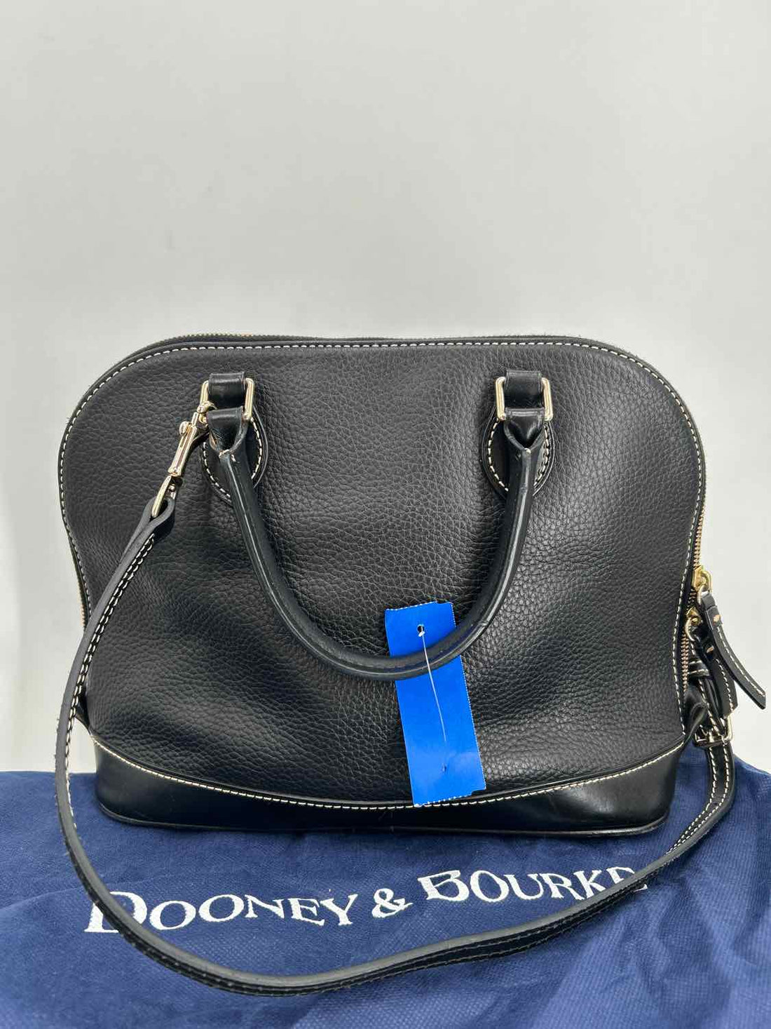 Dooney & Bourke Black Pebble Grain Zip Zip Satchel