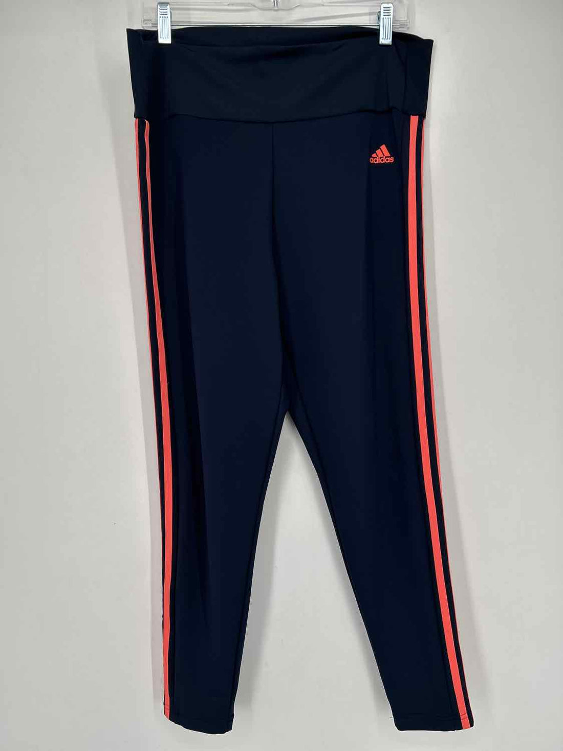Adidas Size XL Navy with Pink Stripes Active Leggings