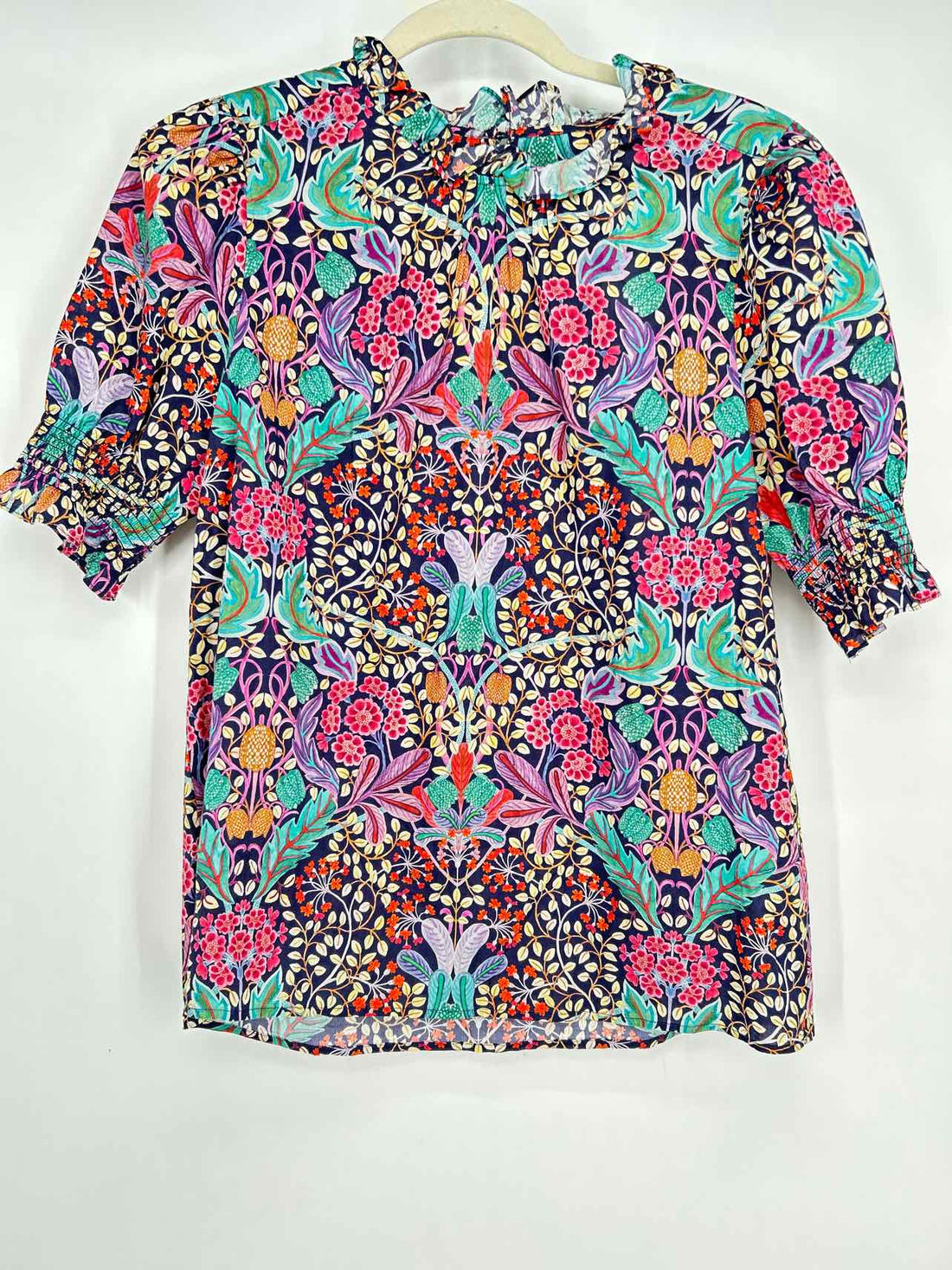 J Crew Size S Dark Purple Floral Short Sleeve