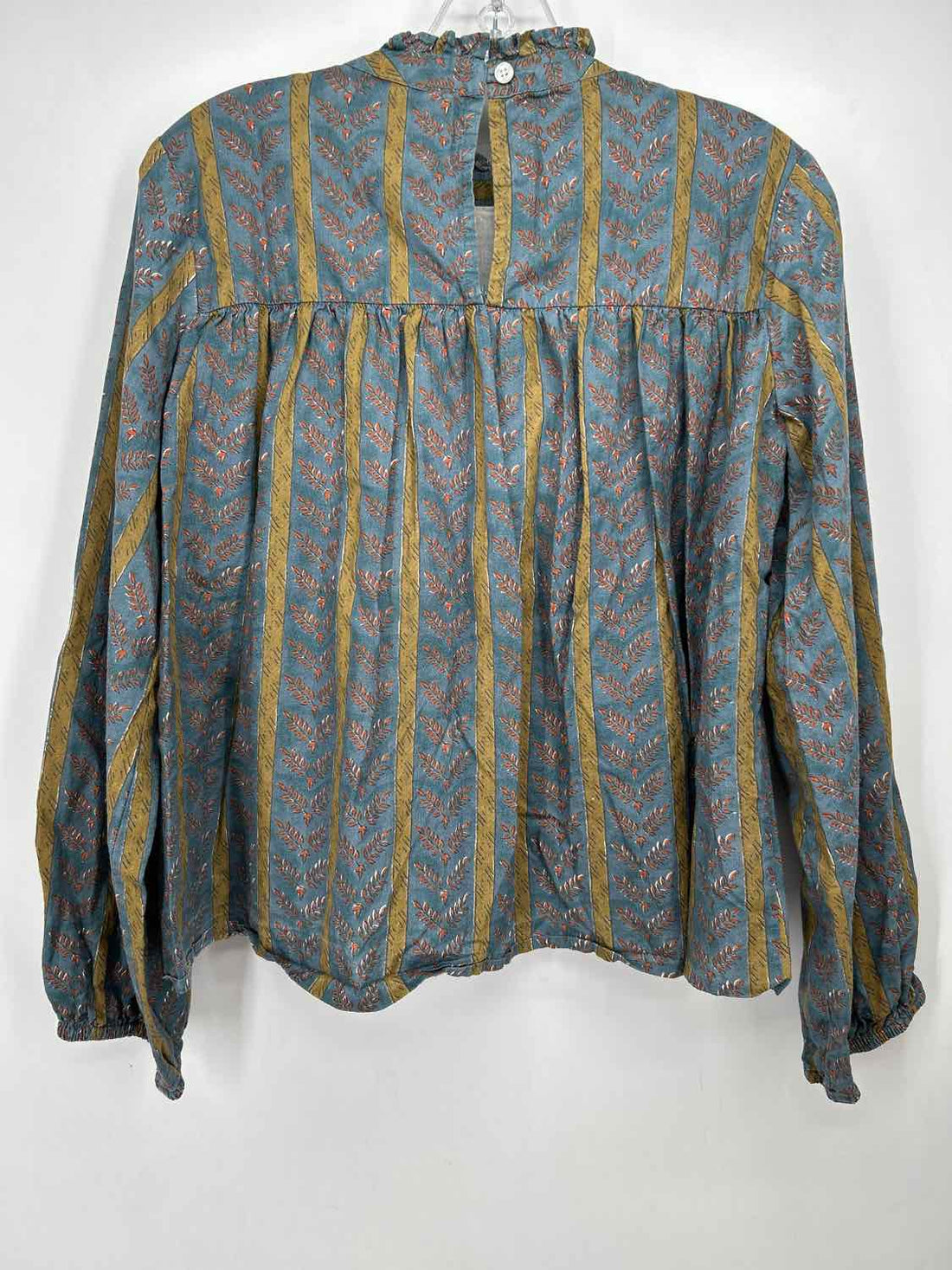 Victoria Dunn Size M Blue Print Long Sleeve
