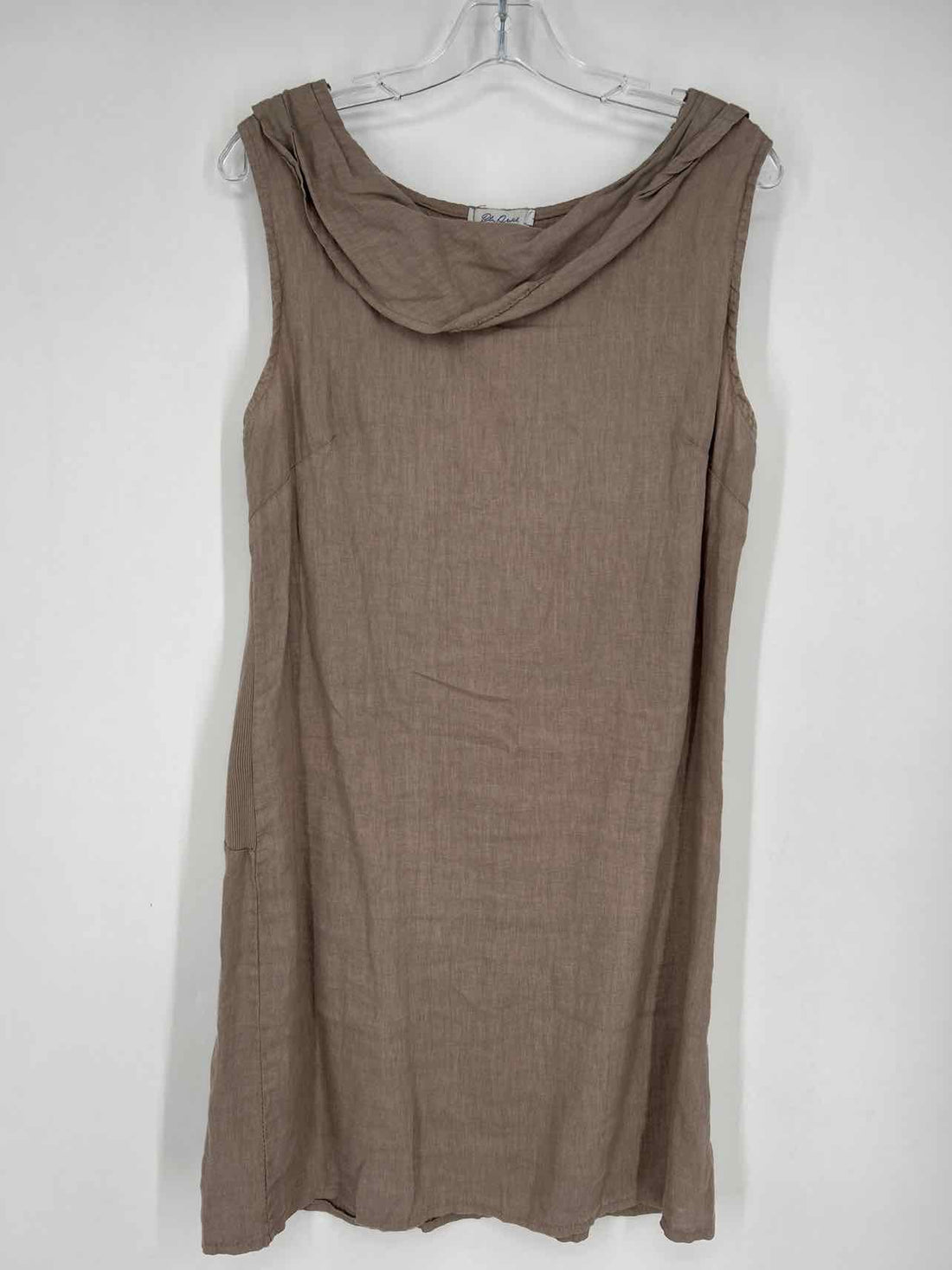 Blu Orchid Size L Taupe Linen Sleeveless Dress