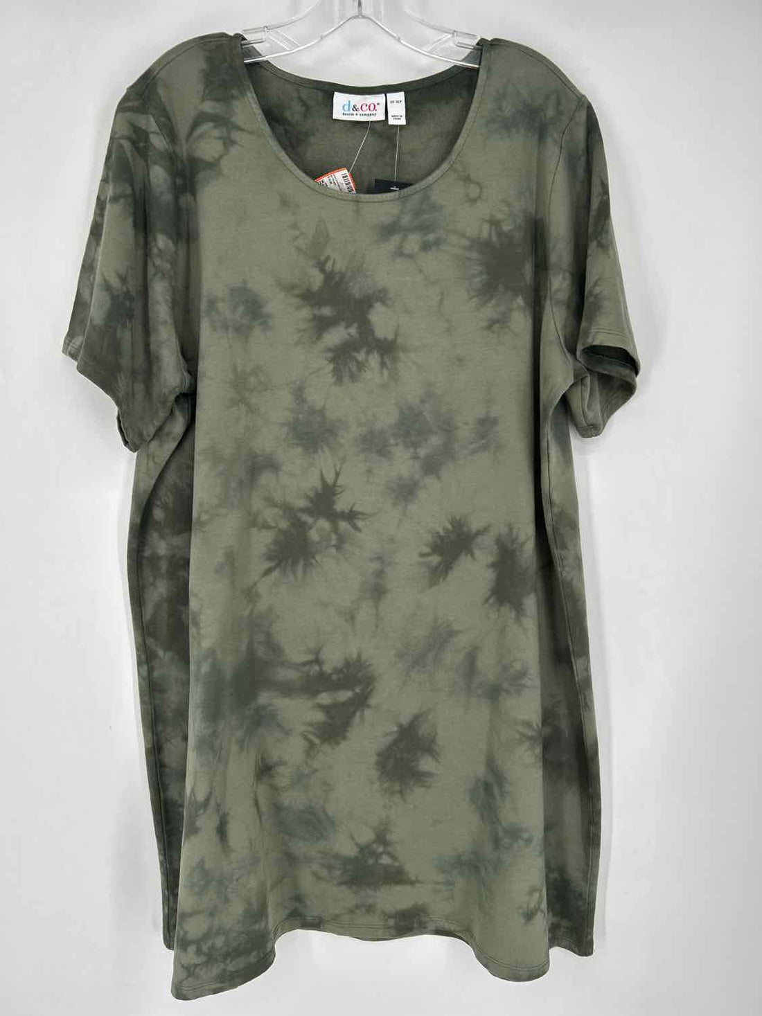 D & Co Size XLP Green Tie Dye NWT Dress