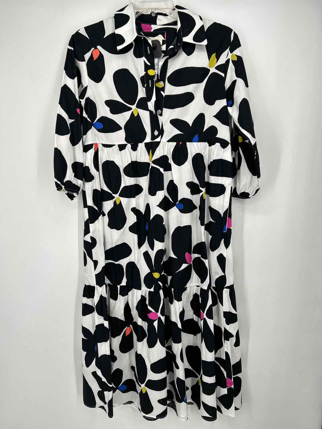 Maeve NWT Size XXS White & Black Print Long Sleeve Dress