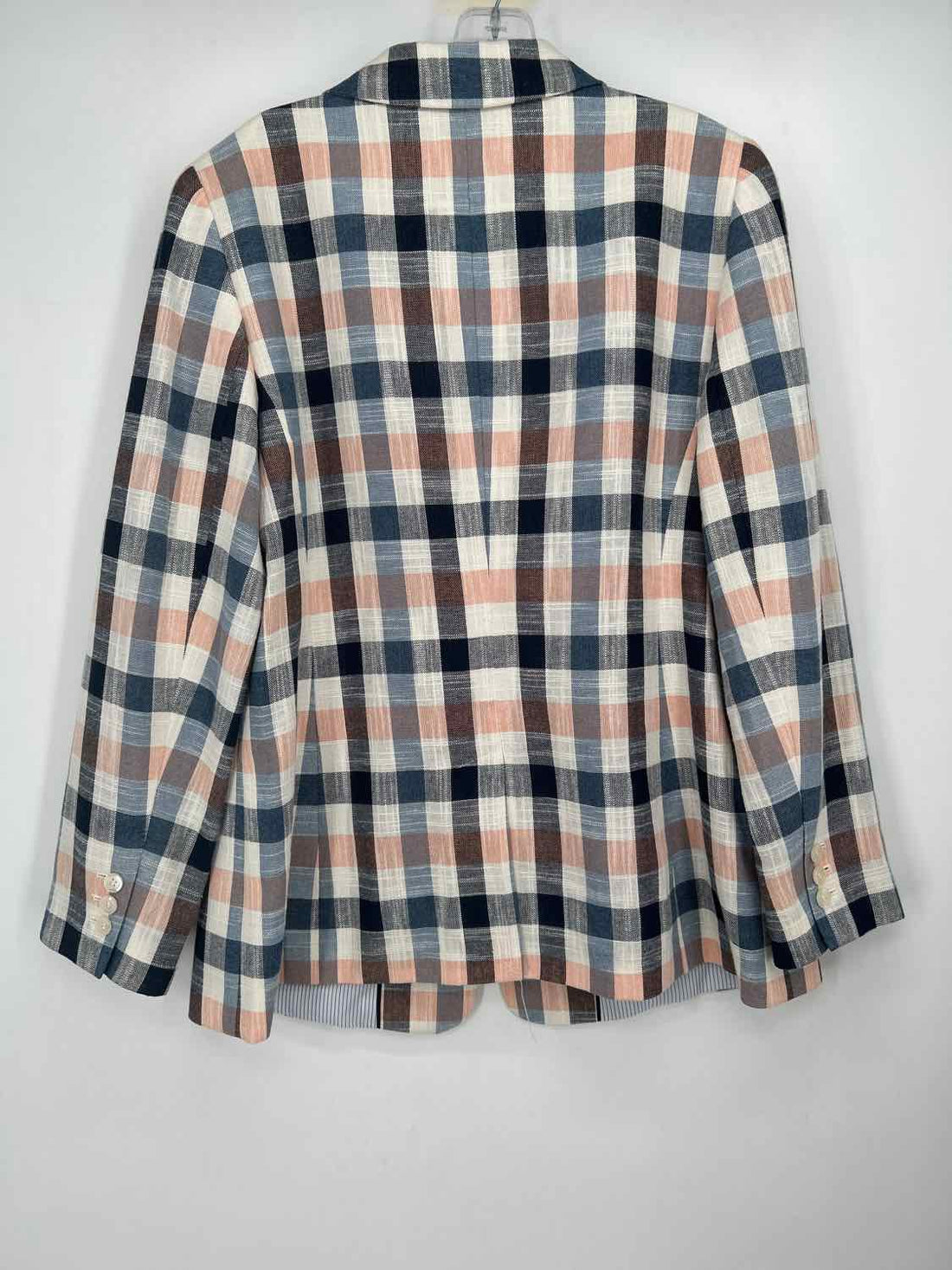 Talbots Size 14 Blue & White Plaid Blazer