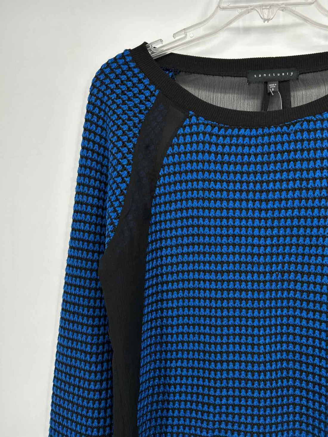 Sanctuary Size S Black & Blue Sweater