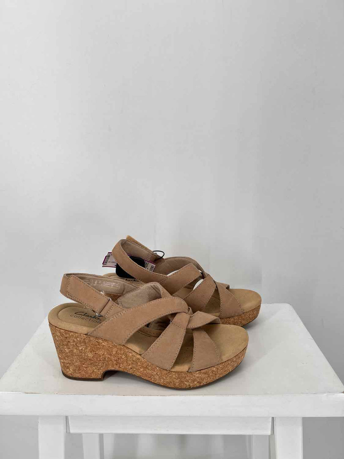 Clarks Women Size 10 Beige Cork Wedges